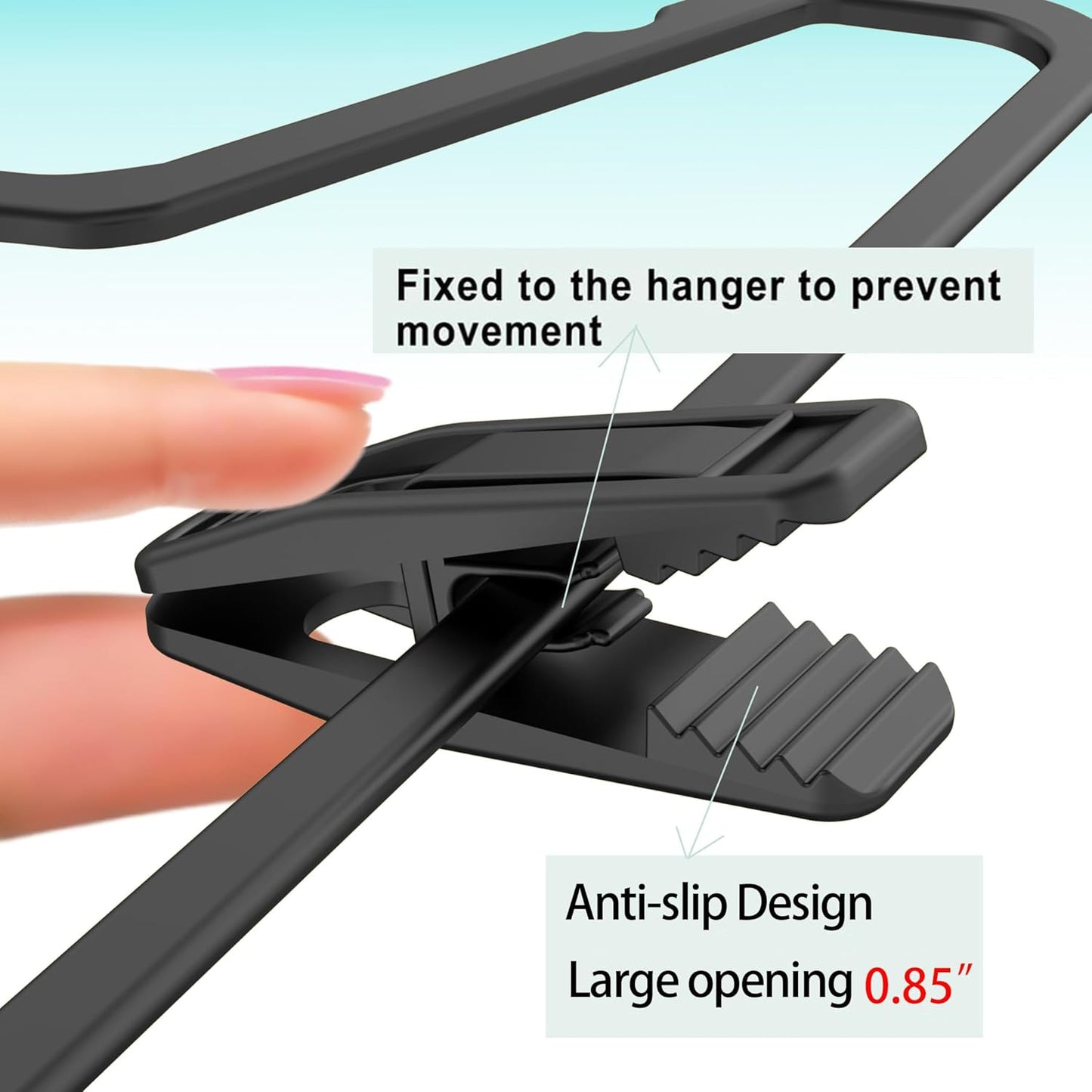 Hanger Clips Perfect for Velvet Hangers (Black, 40 PCS), Non-Slip Plastic Clips Pant Skirt Hanger Clips for Black Flocking Hangers