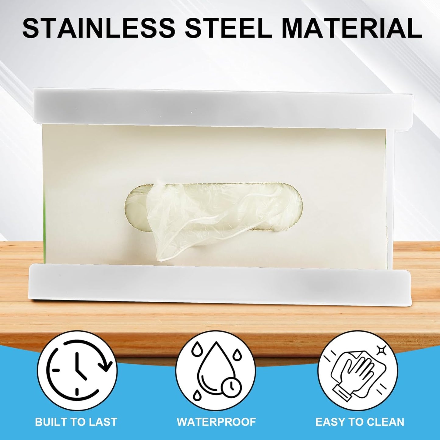 Lounsweer 2 Pcs Magnetic Glove Dispenser Holders Wall Mount Boxes of Gloves Commercial Quality Towels Wipes Paper Tissue Box Holder Kitchen Fridge Office Workshops Garage Tool Hospital(White)