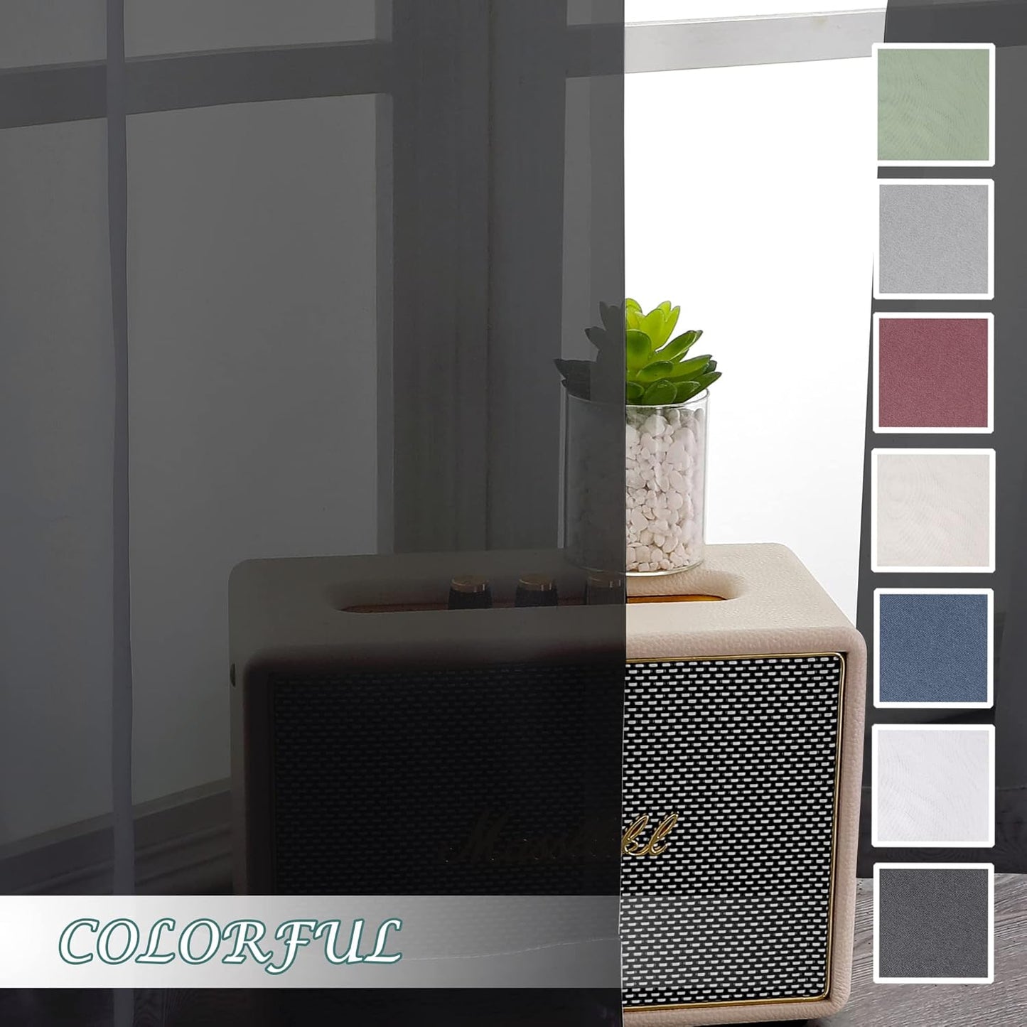 Chyhomenyc Extra Long Black Sheer Curtains 144 inch 2 Panels Set, Translucent Backdrop Window Scarf Drapes for Canopy Bed/Wedding/Living Room/Anniversary, 12FT Length, Each 42Wx144L in, 2PCS, Black