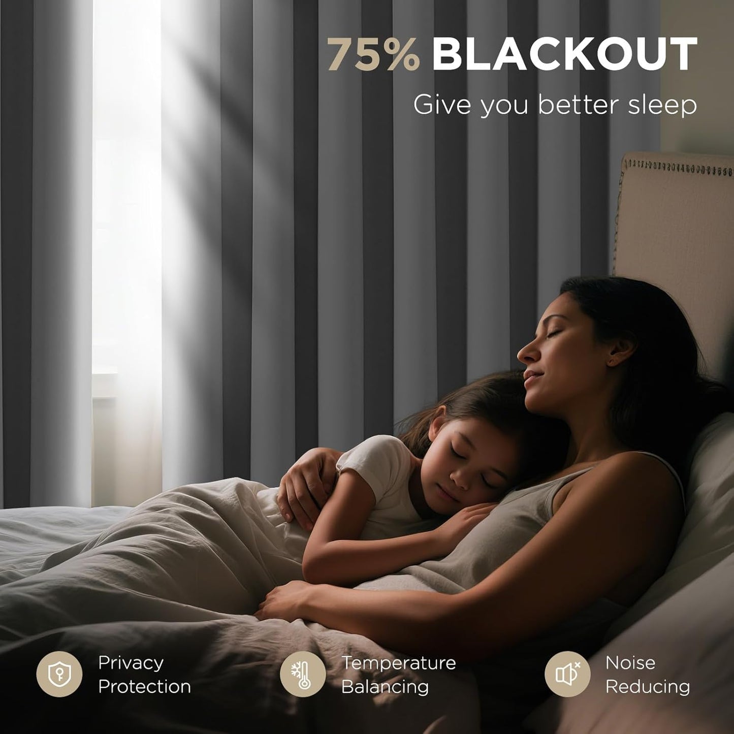 Joydeco Blackout Door Curtain for Doorway Privacy 96 Inches Long, Grommet Closet Curtain for Open Closet, Room Divider for Bedroom Living Room (Greyish White 52Wx96L, 1 Panel)