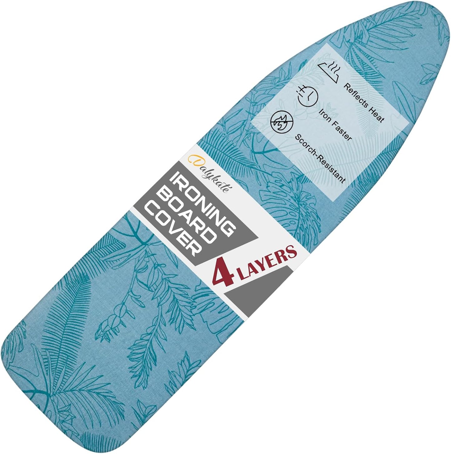 Dalykate Ironing Board Cover and Pad, 15" x 54", Thick Padding, Elastic Edge, Scorch & Stain Resistant, Includes Fasteners & Mesh Cloth