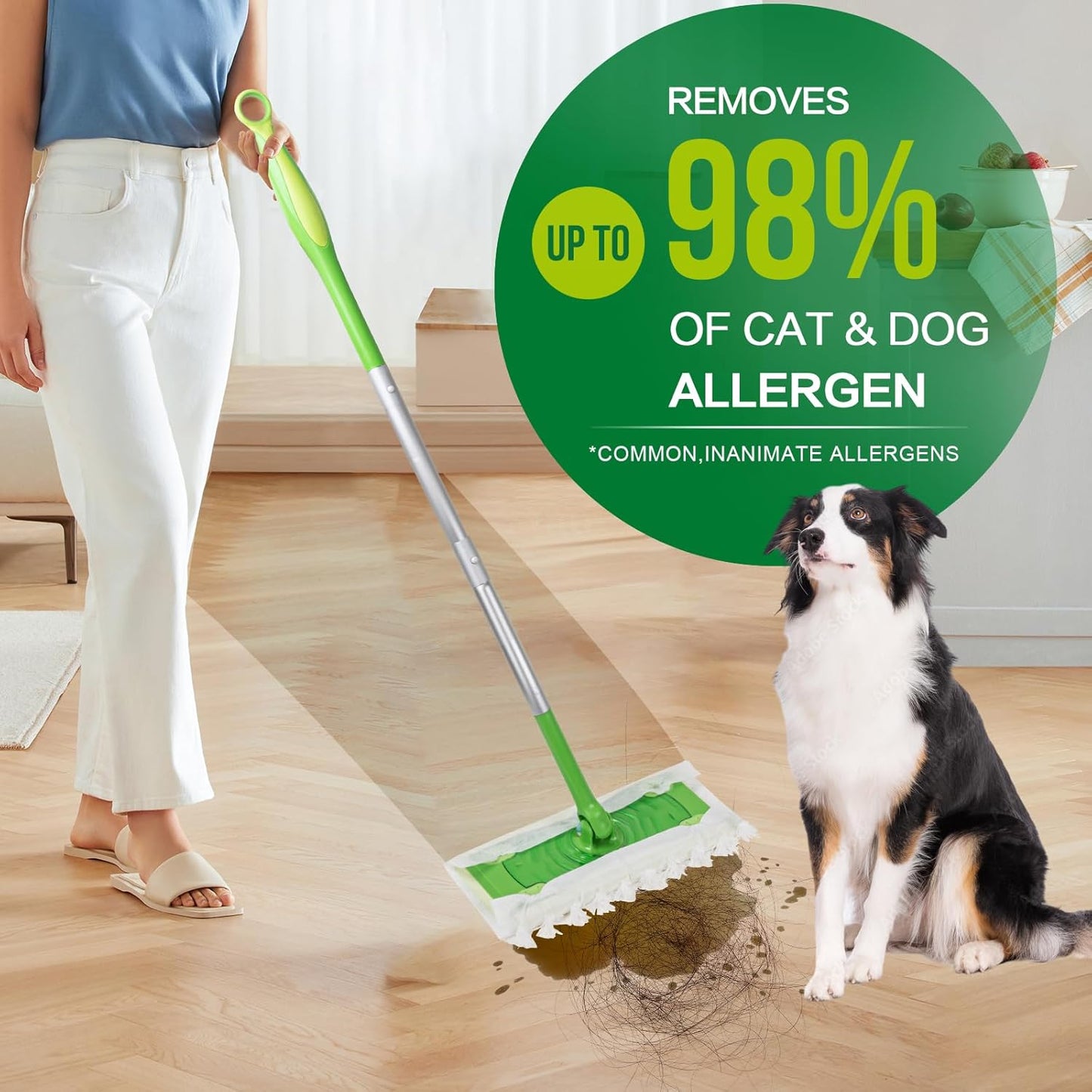 Heavy Duty Dry Sweeping Cloths Compatible with Sweeper Mop, Microfiber Duster Mop Pads Refills for Cleaning Hardwood Floor Dust and Pet Hair, Disposable (30)
