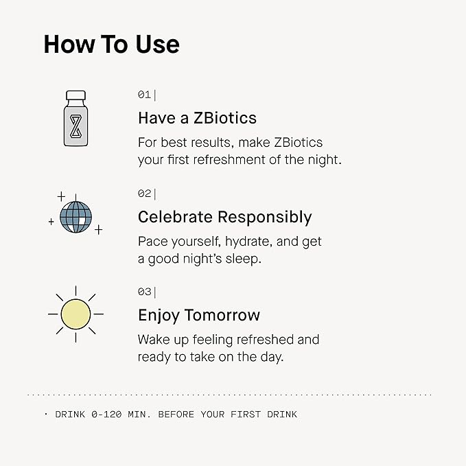 ZBiotics — Feel Better After Drinking, Wake Up Refreshed, Science-Backed, Patented Probiotic for Easier Mornings, Travel-Friendly, 12-Pack of 0.5 Fl Oz Bottles