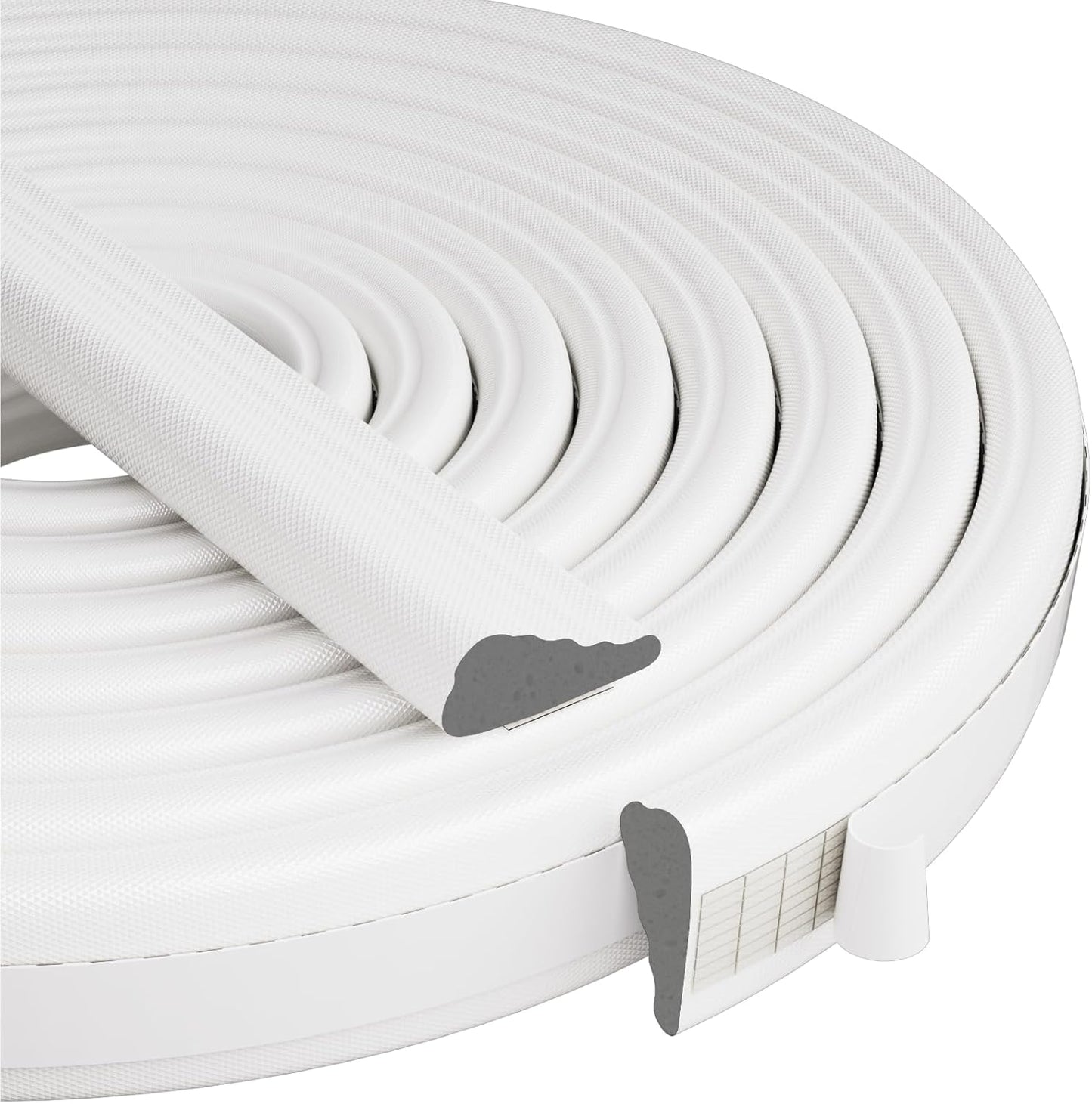 Wedge-Shape Window Weather Stripping Door Frame Seal Strip 196” White,Upgrade Black Foam,Soundproofing,Draft Stopper,Winter Insulation,Noise Blocker, Gap Filler for Exterior Front Door Side