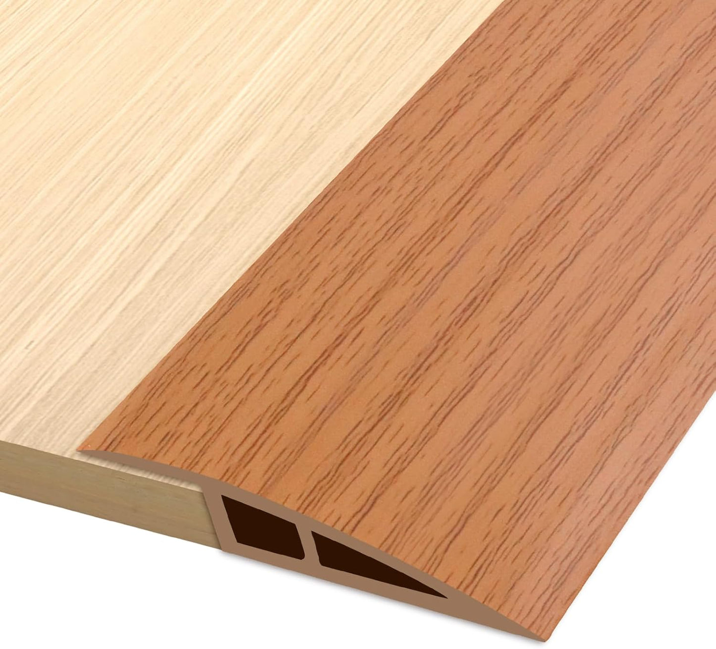 Vinyl Door Threshold Flooring Transition Strip Self Adhesive Carpet Edging Strip for Laminate Doorway Edge Threshold from 1/5" to 2/5" (Yellow Wood Grain, 3.3 Ft)