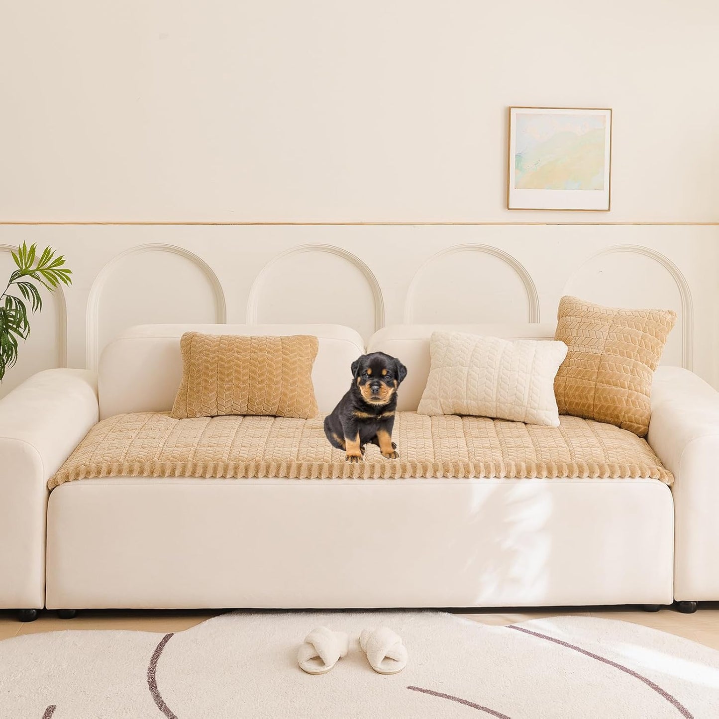 Mivnue Pet Couch Cover Protector Sofa Covers for Pets Washable Non Slip Couches and Sofas Dog Mat (Coffee, 27.6" x 59.1")