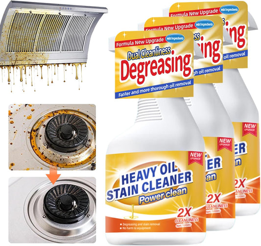 Kitchen Heavy Oil Cleaner, 2025 Newly Upgraded Heavy Duty Oil Stain Remover, 500 ML Multipurpose Cleaner Spray, Kitchen Degreaser Spray for Stovetops, Ovens, Range Hoods (3)