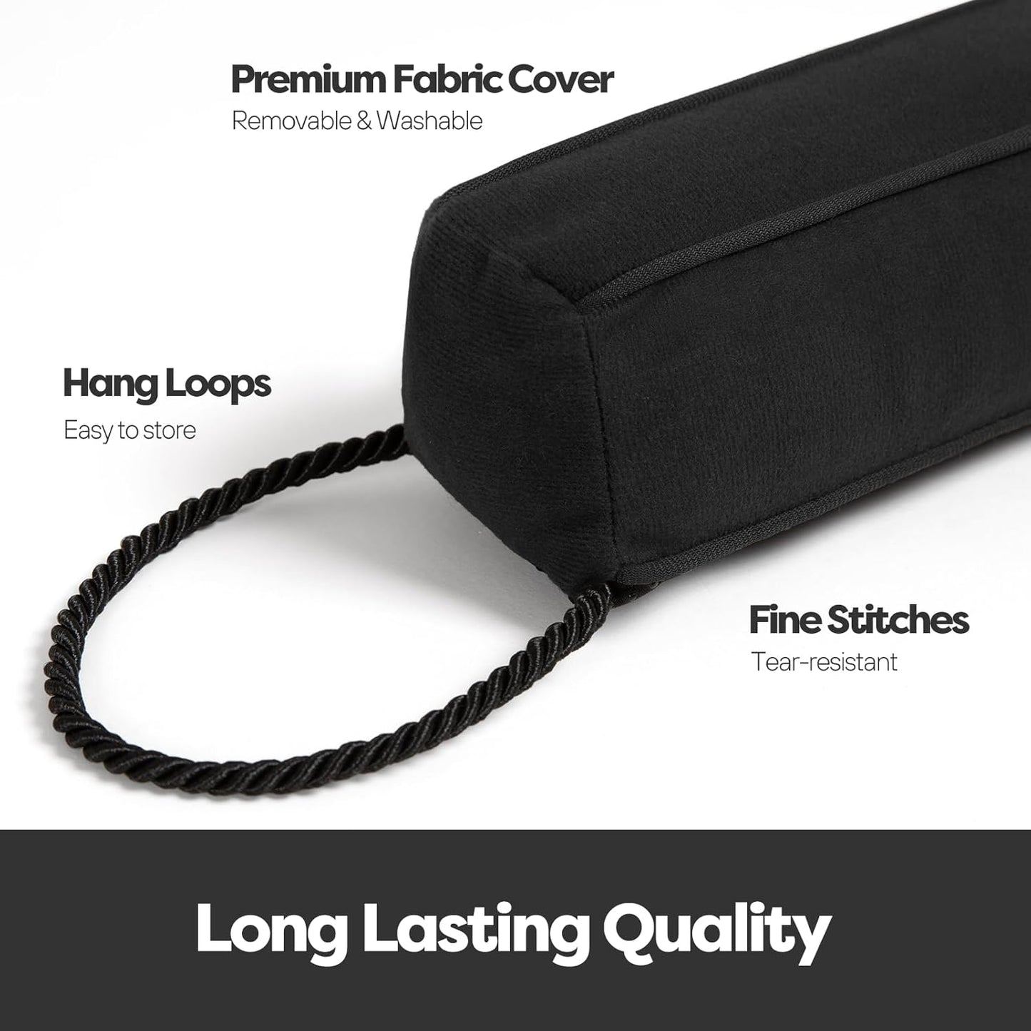 Weighted Door Draft Stopper for Front Door, Easy to Use Heavy 36 inch Door Bottom Winter Cold Air Draft Blocker, for Exterior, Apartment, Back Door, Fits Door Gap Up to 3”, 2.2lb