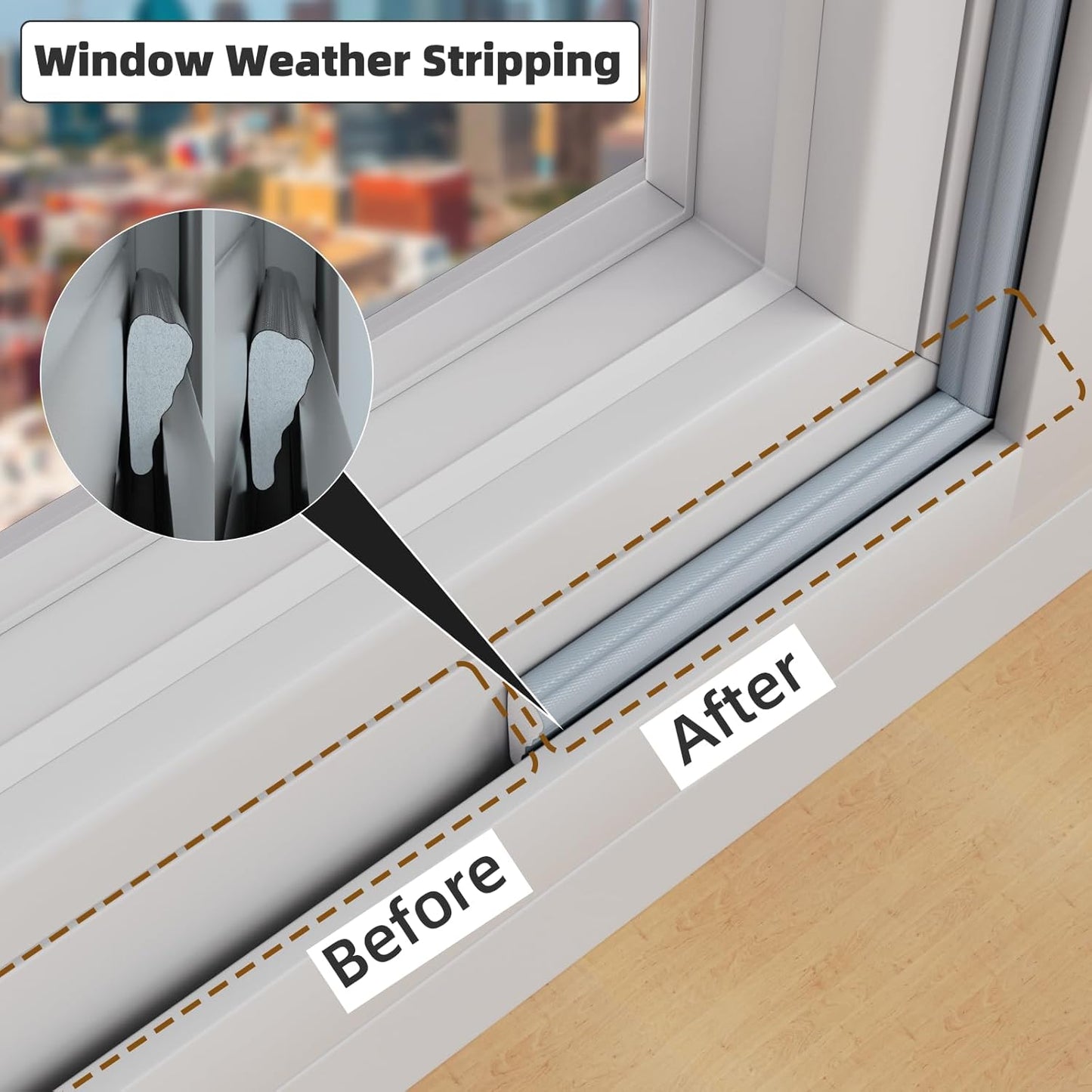 3 Pack*16.4 Ft Weather Stripping Seal Strip for Doors,Soundproofing Window Insulation Draft Stopper for Winter, Selfadhesive Foam Weather Strip for Door Frame,Door Gap Filler Noise Blocker(Gray)