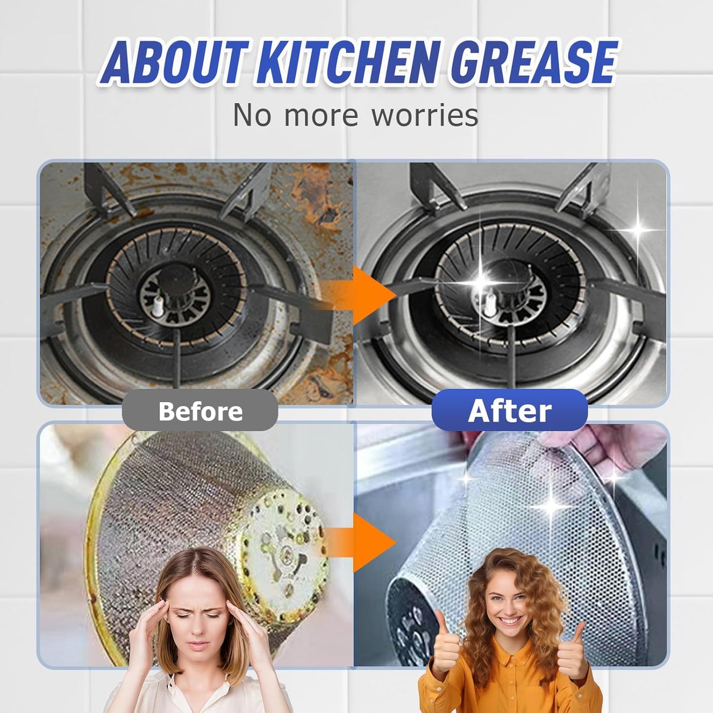 Kitchen Heavy Oil Cleaner, 2025 Newly Upgraded Heavy Duty Oil Stain Remover, 500 ML Multipurpose Cleaner Spray, Kitchen Degreaser Spray for Stovetops, Ovens, Range Hoods (2)