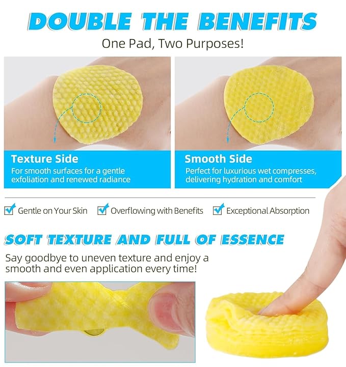 Turmeric Cleansing Pads for Face: Facial Scrub Cleansing and Exfoliation Makeup Remover Wipes 40PCS
