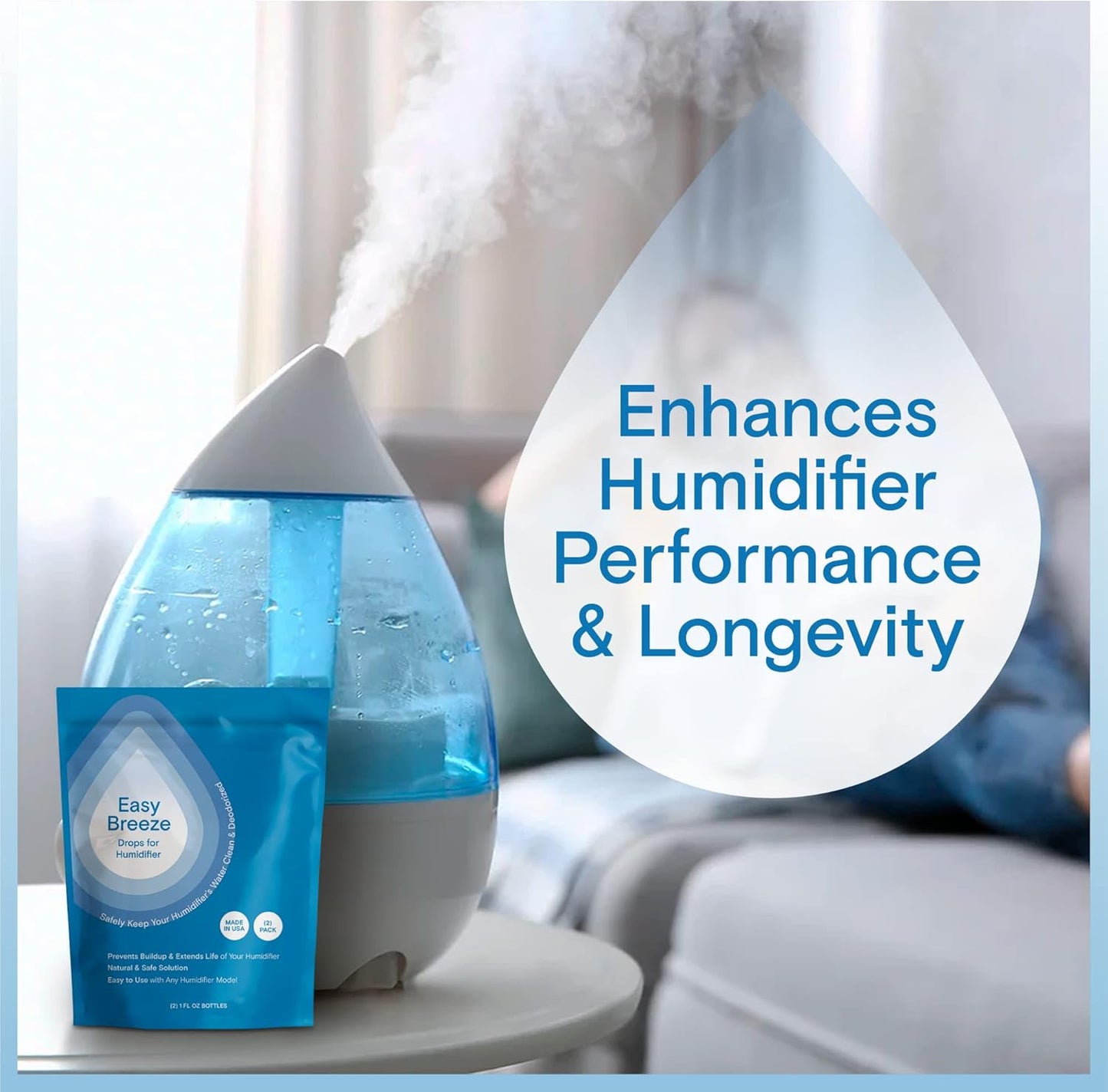 Humidifier Cleaner Drops for All Makes & Models - Made in USA Humidifier Treatment for Peak Performance - Water Humidifier Drops for Cleaning - Humidifier Solution Humidifier Water Treatment