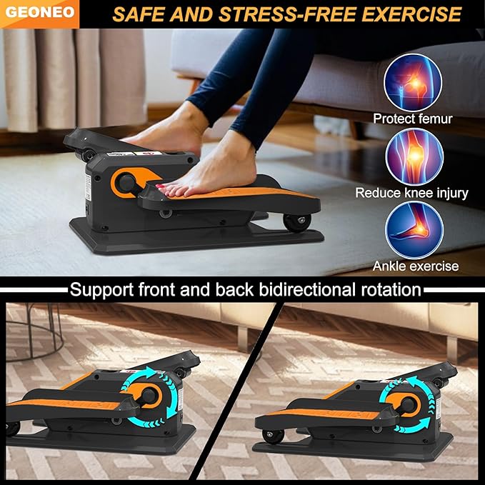 Under Desk Elliptical Machine, Electric Ellipse Leg Exerciser for Senior, Quiet and Compact Electric Seated Pedal Exerciser for Home with Monitor, Remote Control and 12 Adjustable Speeds