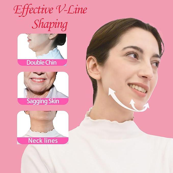 V Line Lifting Mask Chin Strap for Sleeping, Face Lifting Strap, Chin Strap, Jawline Shaper, Jaw Strap, Double Chin Reducer,Face Lift Tape & Snoring Solution (Pink)
