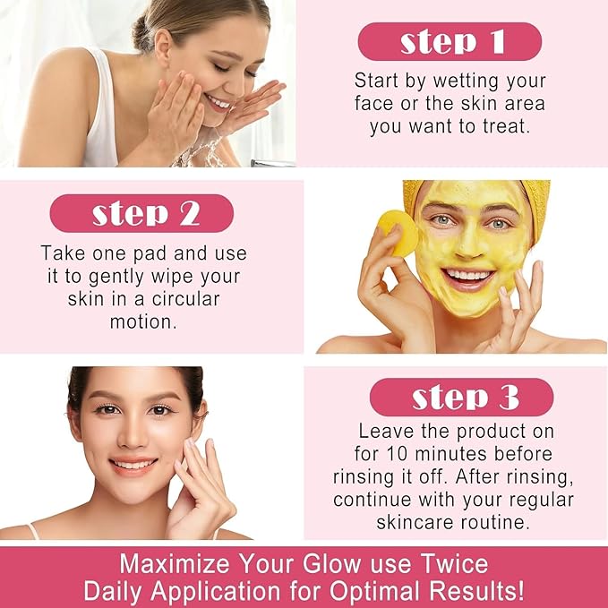 Turmeric Cleansing Pads for Face: Facial Scrub Cleansing and Exfoliation Makeup Remover Wipes 40PCS