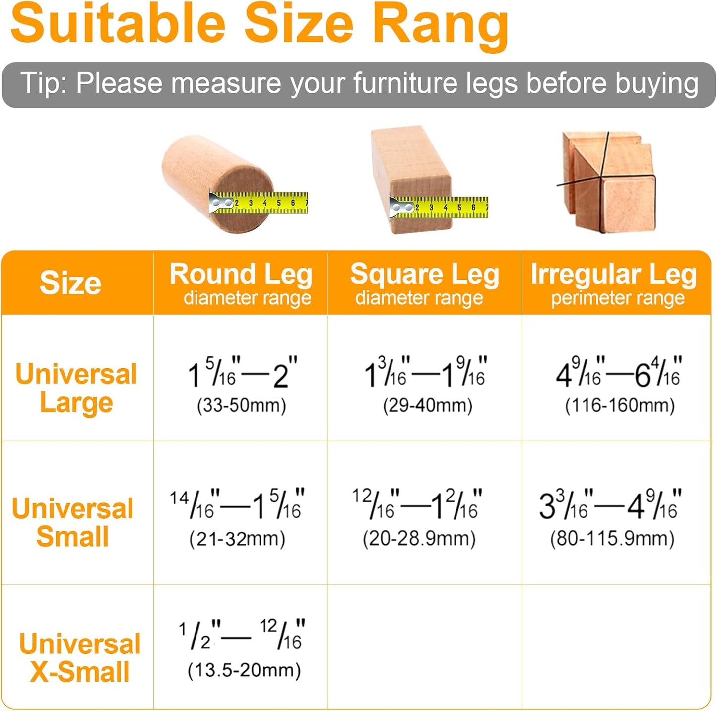 CHUNZEXI 48 Pack Chair Leg Floor Protectors for Hardwood Floors, Silicone Felt Covers Pads Caps, Protect Wood Furniture Feet Floors Noise Reduce and Scratch (Universal Large & Clear)