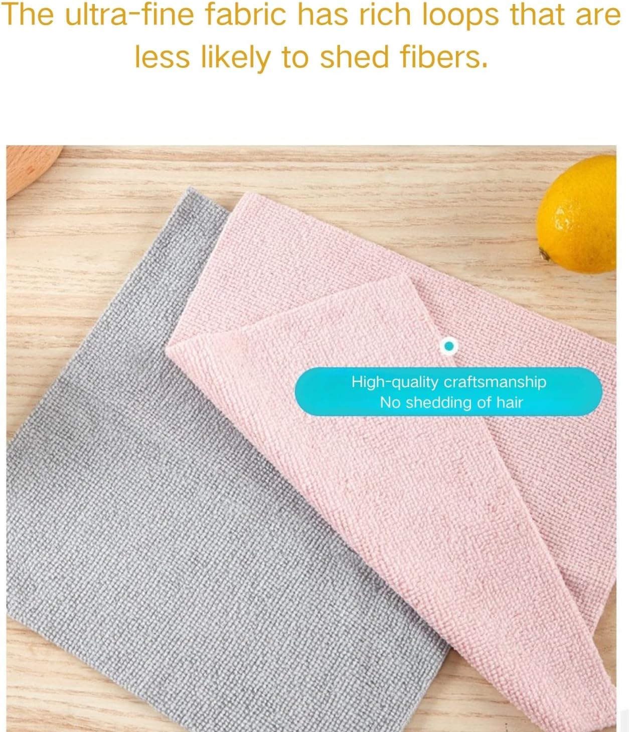 Microfiber Cleaning Cloths 100 Pack Microfiber Towels Hanging Bags 8.7x8.7 in, Lint Free, Streak Free, Absorbent, Reusable, Washable, Scratch Free, for Kitchen, Car Detailing, Glass, Gray/Blue