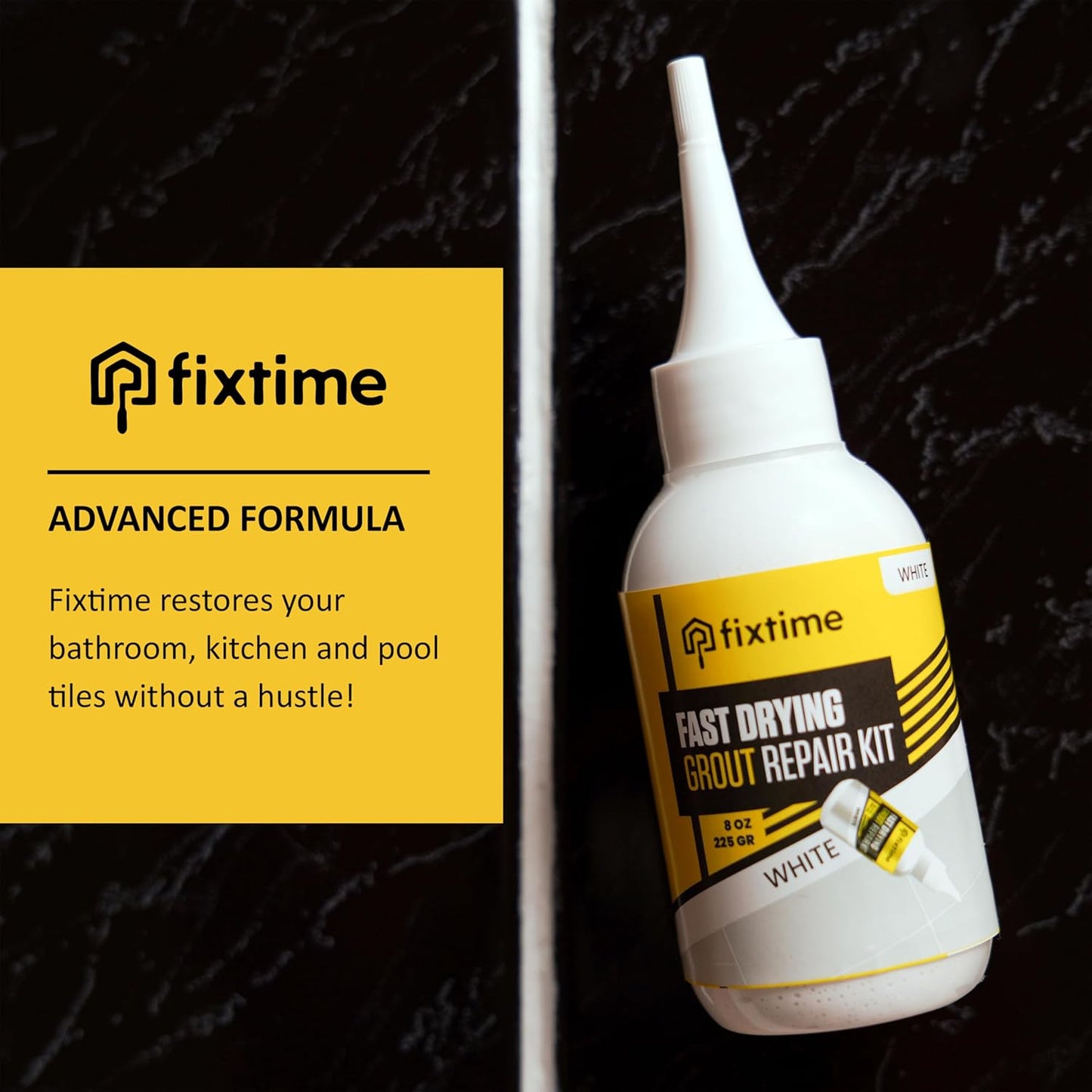 Grout Repair Kit - White Grout Filler Tube - Grout Crack Repair, Premixed Grout Filler Repair, Fast Drying Grout Sealer for Floor Tile - Spatula Included (White, 8oz)