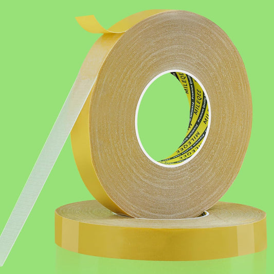 2Pack Double Sided Tape Heavy Duty, 1in x 164FT (328FT Total), Extra Large Universal High Tack Mounting Tape, Strong Wall Adhesive Strips Fiberglass Mesh, Sticky Clear Tape, Poster Decor