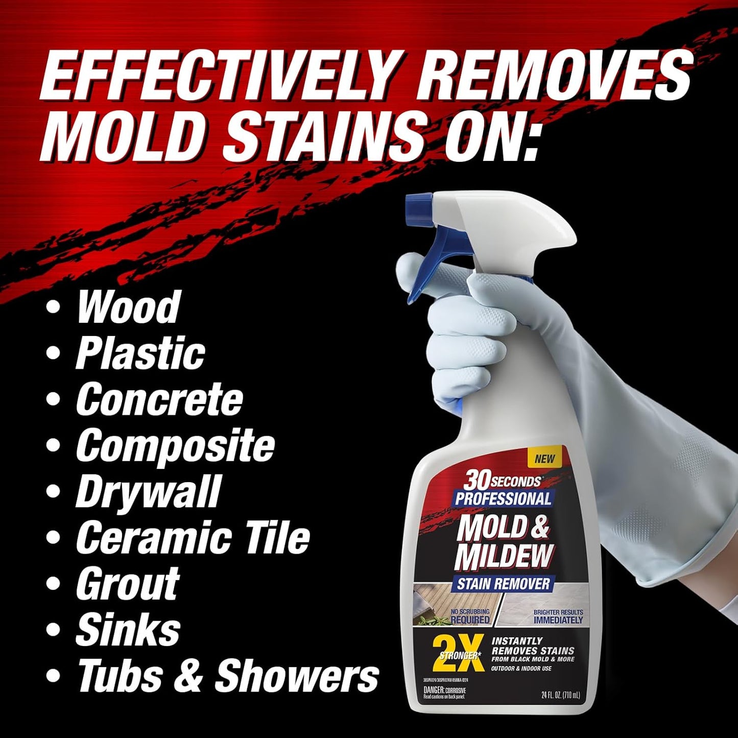 30 SECONDS Pro Mold and Mildew Stain Remover | Scrub Free | Brighter Results Instantly | Ready To Use | 32 Fl. Oz. (2 PACK)