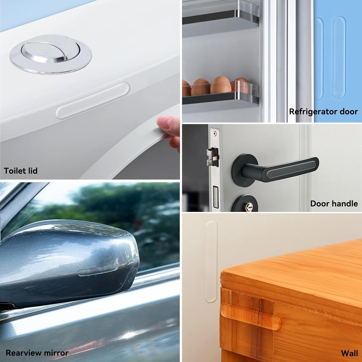 10pcs,Wall Bumpers,Door Stoppers,Furniture Bumper,Silencing pad,Anti collision pad,Using for Refrigerator door,Entrance doors,Cabinet doors,Toilet covers,Table corners(M, 6.3*1cm(2.48*0.39in)