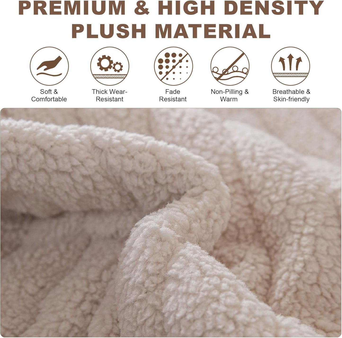 OTOB Couch Covers for Sofa Pet Friendly, Washable & Non Slip Fuzzy Dog Couch Cover Sofa Slipcovers Love Seat, Soft Plush Cozy Furniture Protector Cushion Mat, All Seasons (Beige, 27.6" x 59.1")