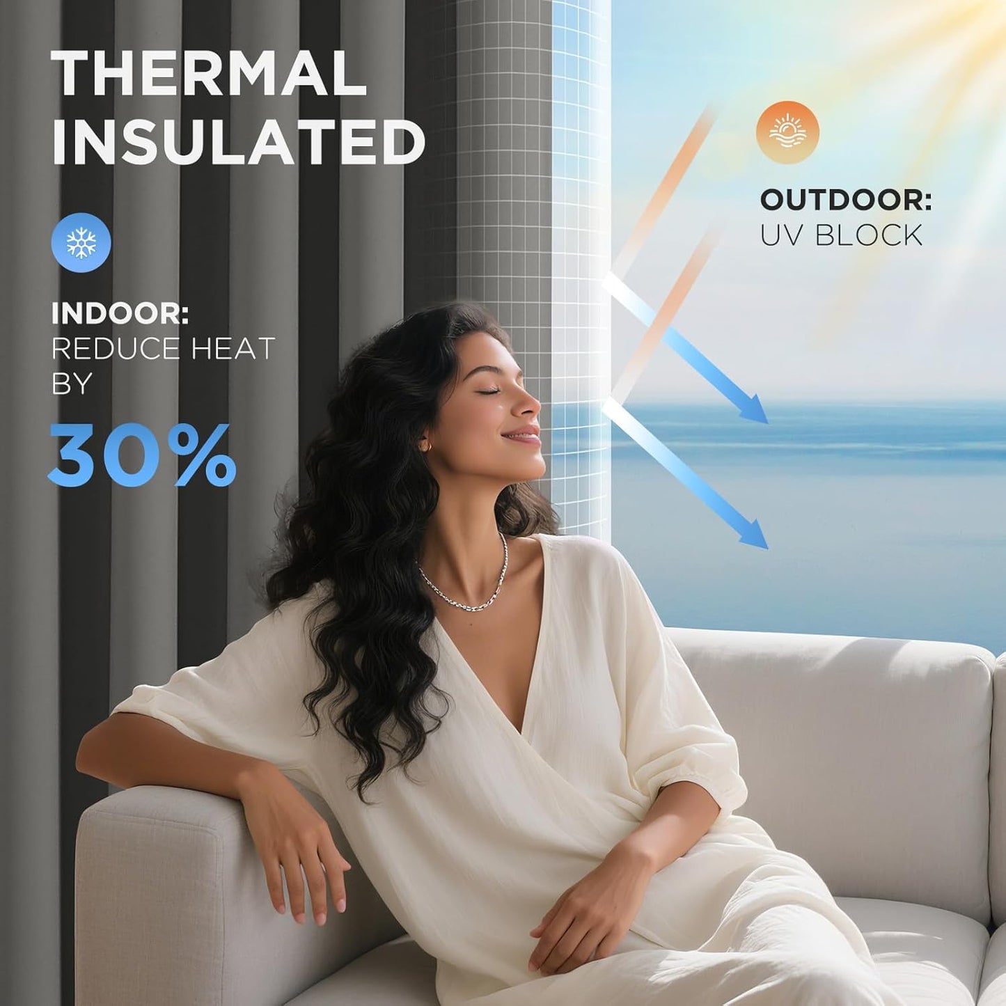 Joydeco Blackout Door Curtain for Doorway Privacy 78 Inches Long, Grommet Closet Curtain for Open Closet, Room Divider for Bedroom Living Room (Light Grey, 40Wx78L, 1 Panel)