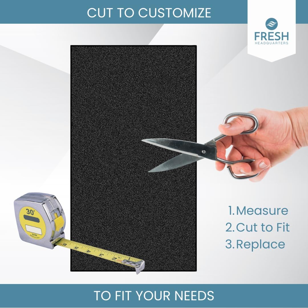 2-Pack Activated Carbon Charcoal Microwave Hood Filters - 18" x 15" Cut To Fit Kitchen Air Filter - Universal for Frigidaire, Whirlpool, GE, LG, Maytag and KitchenAid, Made in USA