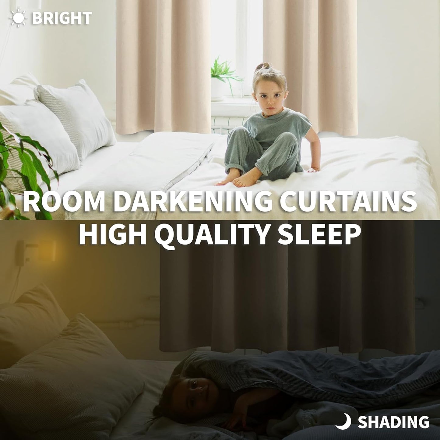 BGment Short Blackout Curtains 40 Inches Length - Rod Pocket Room Darkening Window Drapes for Bedroom Kitchen Bathroom Basement Cafe, Champagne, 2 Panels, 42 x 40 Inch