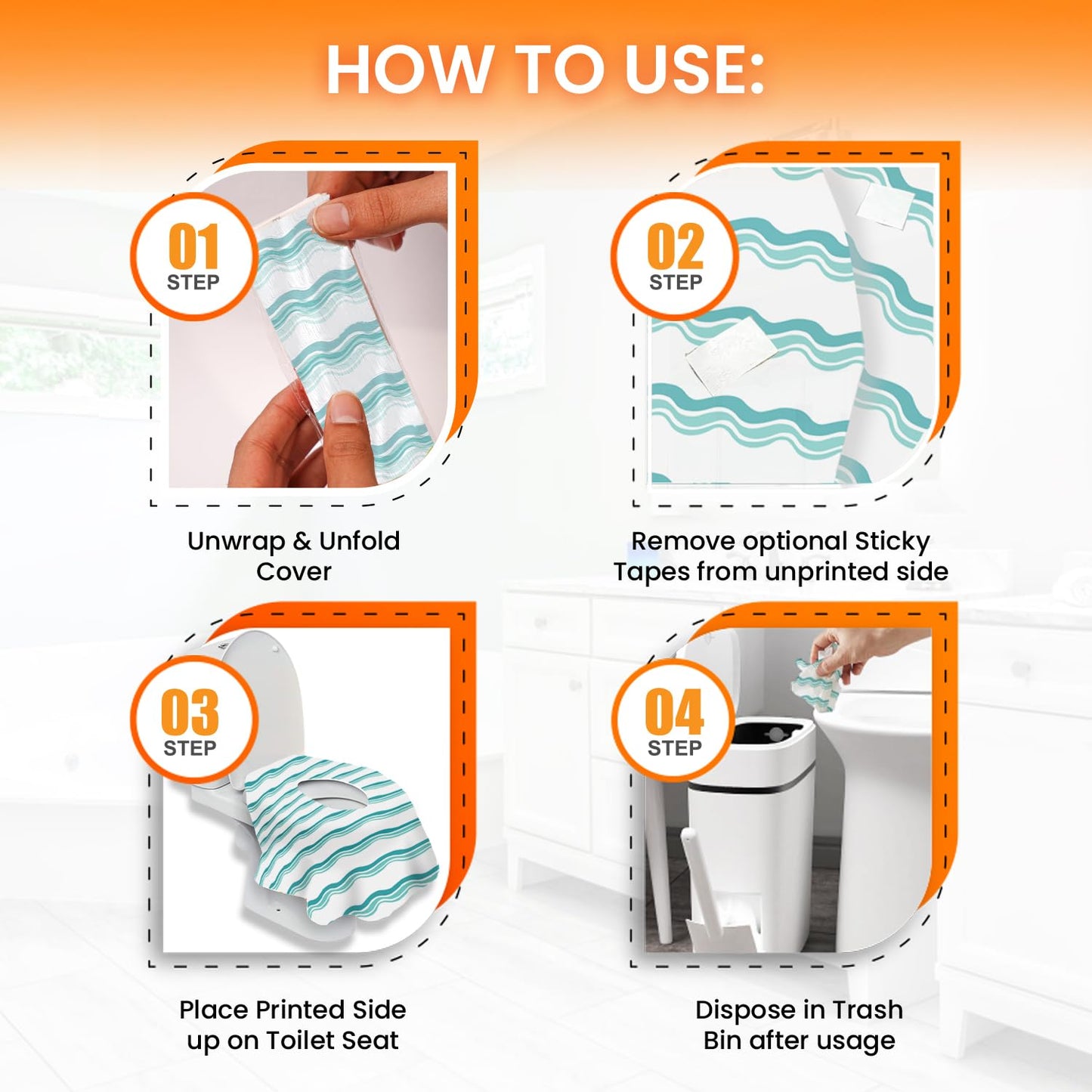 20 Extra Large Toilet Seat Covers Disposable for Kids & Adults-Toilet Covers Disposable for Travel-Toddler Toilet Seat Cover Liners for Potty Training-Individually Wrapped-Waterproof (Green)