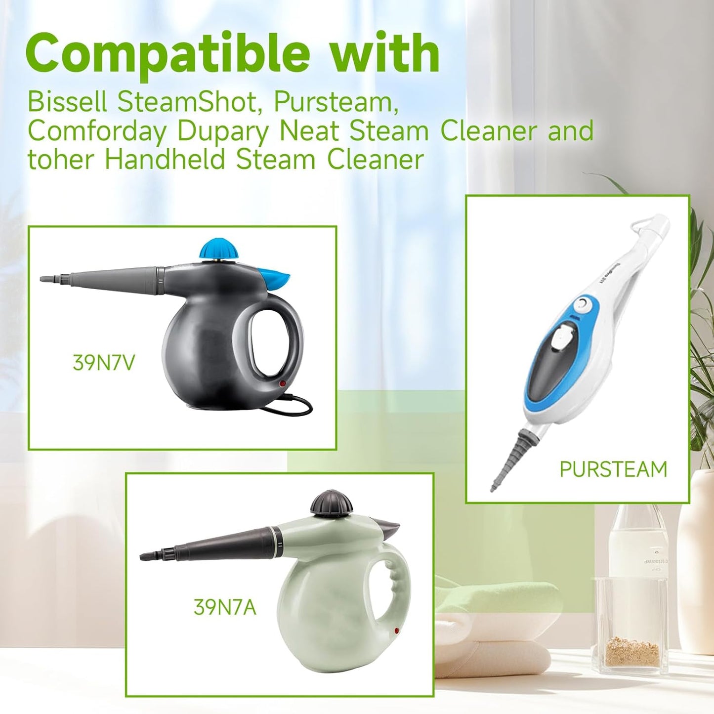 12 Pack Handheld Steam Cleaner Pads Replacement Bissell Steam Shot, Dupray, Comforday, PurSteam, Wagner, Spraytech, McCulloch Handheld Steam Cleaner Fabric Attachment, Universal Washable Steam Mop