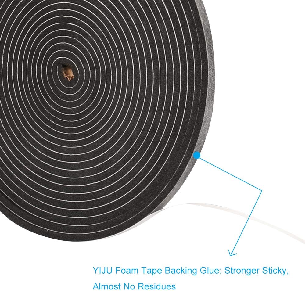 2 Rolls Weather Stripping,1/4 Inch Wide X 1/8 Inch Thick Foam Seal Tape High Density Foam Strip Self Adhesive,Closed Cell Foam Tape Seal Strip,16 Feet Long Each