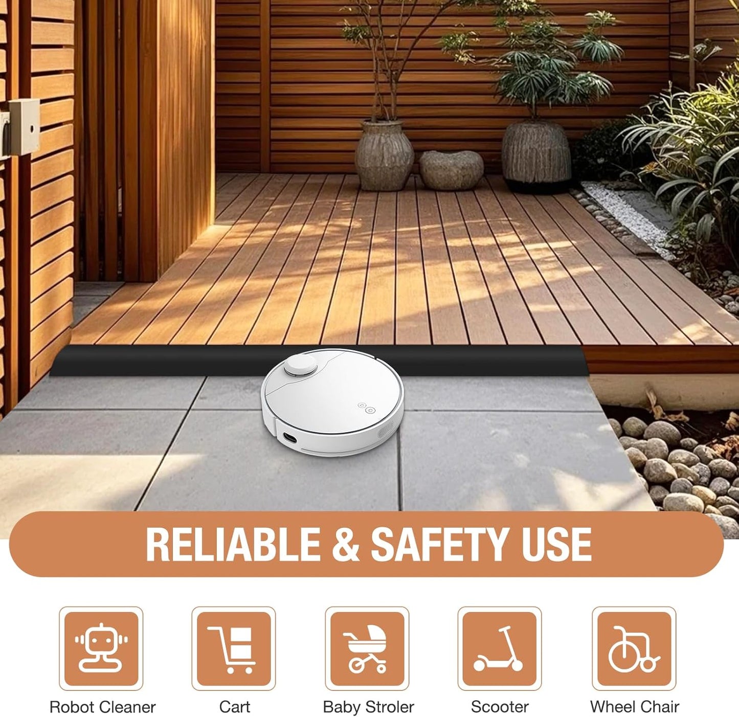 Floor Transition Strip Self Adhesive Vinyl Door Threshold for Doorways Carpet Edging Trim Overlap Edge Reducer for Laminate Floor, Carpet, Tile (Black, 1/5" to 2/5", 3.3Ft)