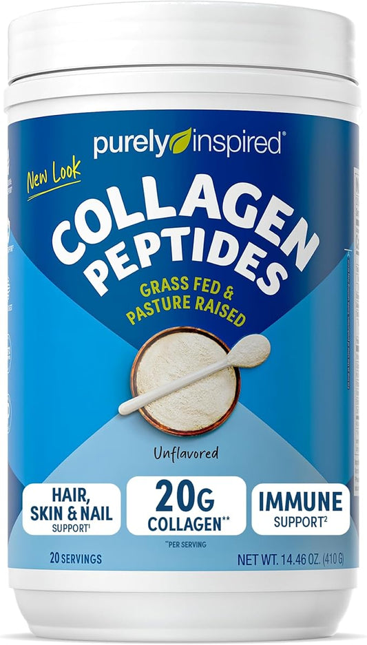 Purely Inspired Collagen Powder, Unflavored (20 Servings) - 20g Collagen Peptides Protein Powder for Women & Men - Grass-Fed & Pasture Raised - Gluten-Free, Paleo & Keto-Friendly Collagen Drink