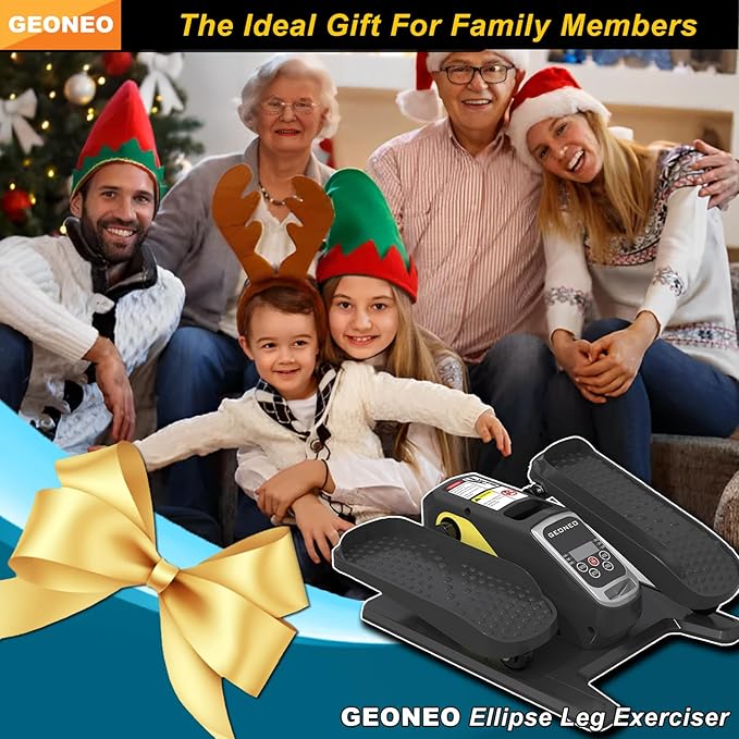 Under Desk Elliptical Machine, Electric Ellipse Leg Exerciser for Senior, Quiet and Compact Electric Seated Pedal Exerciser for Home with Monitor, Remote Control and 12 Adjustable Speeds