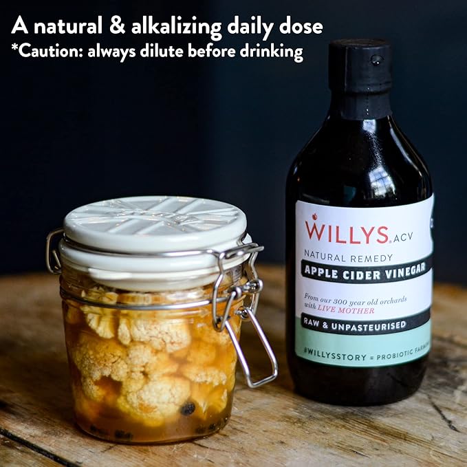 Willy's Organic ACV Apple Cider Vinegar with Mother - Probiotocs for Detox and Gut Health