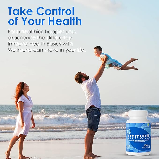 Ultra Strength Immunity - Clinically Proven Immune Support - Wellmune Highly Purified Beta Glucan - Gluten-Free, Non-allergenic, Non-GMO and Vegan Capsules - 60 Capsules, 250 mg