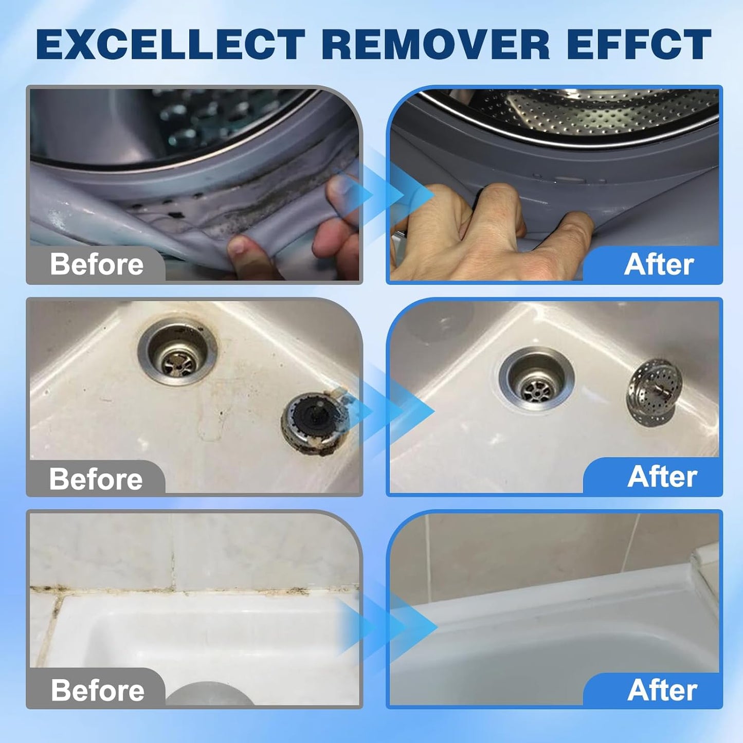 Home Stain Cleaner Gel, Washing Machine Cleaner with Brush, Deep Cleaning All-Purpose Gel for Washing Machine, Refrigerator Strips, Household Shower, Kitchen Sinks, Walls, Tiles, Bathrooms (100 ML)