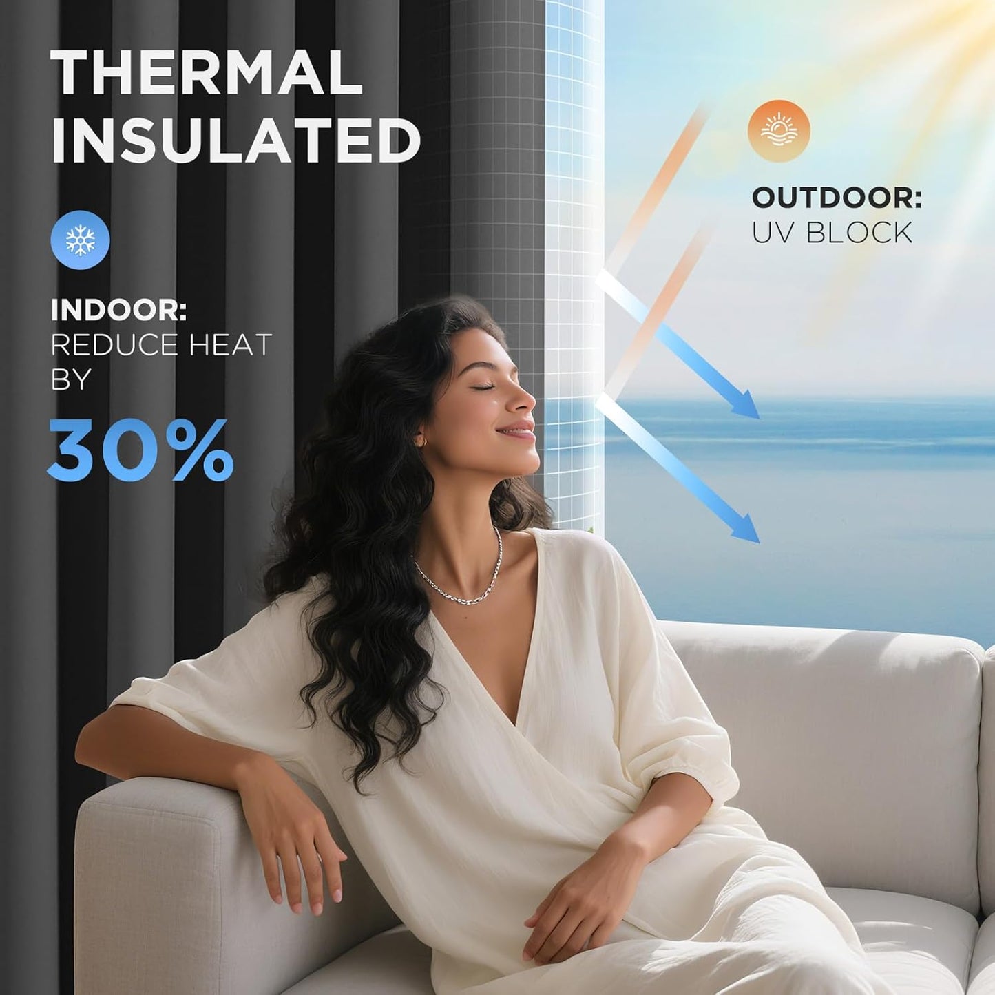 Joydeco Blackout Door Curtain for Doorway Privacy 72 Inches Long, Grommet Closet Curtain for Open Closet, Room Divider for Bedroom Living Room (Grey, 52Wx72L, 1 Panel)