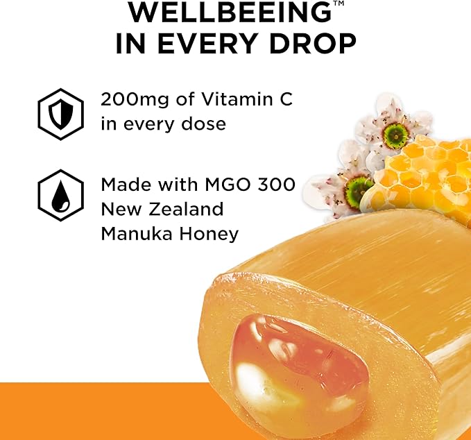 Manuka Doctor Cough Drops, Manuka Middles, 30 Drops (Pack of 1) Bag Throat Lozenges Infused with Raw Manuka Honey, Vitamin C & Ginger for Immune Support, Helps Soothe Sore Throat