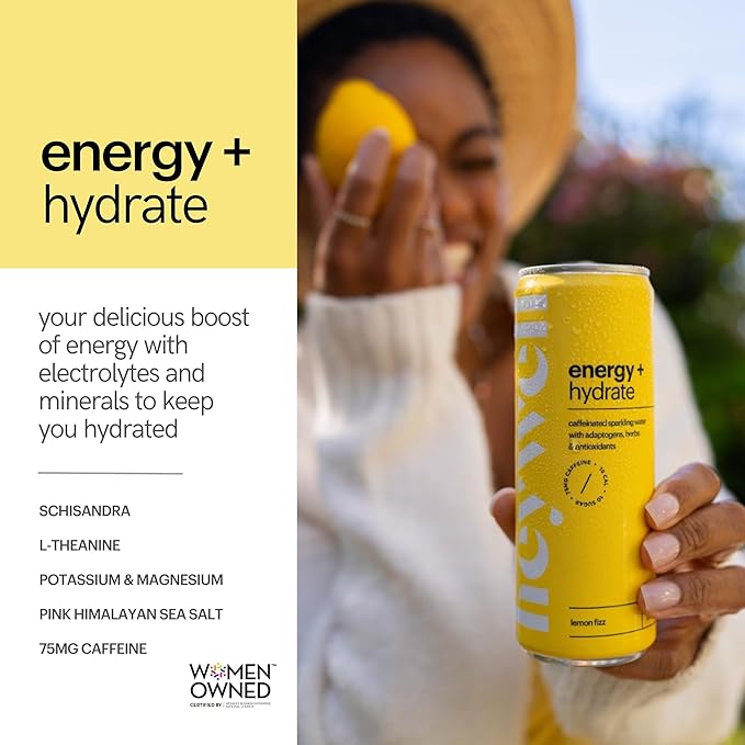 Heywell Sparkling Adaptogenic Drink, Citrus Variety Pack, 12 Fluid Ounce (Pack of 12) - Organic, Non GMO, Vegan, Gluten Free, Dairy Free (12 Pack, Citrus Variety Pack)