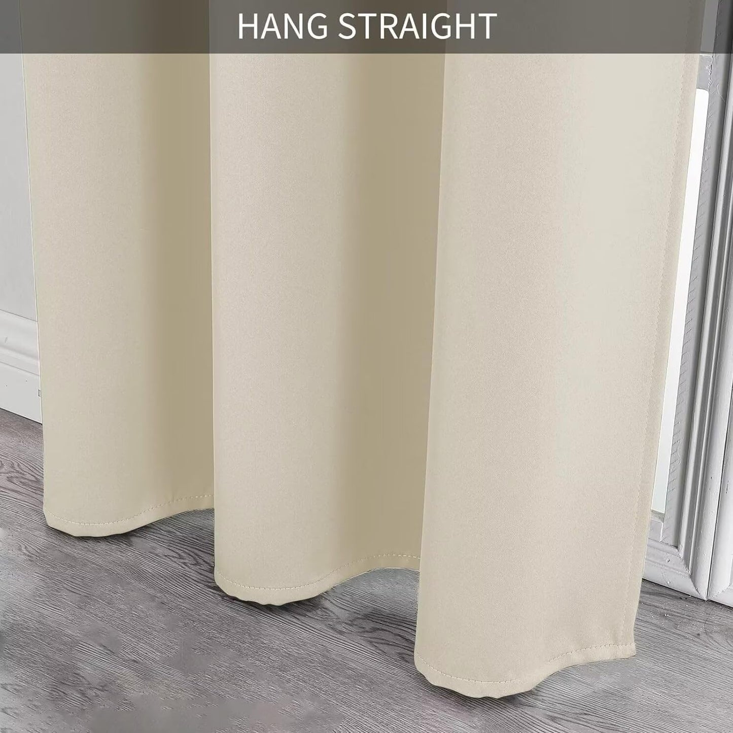 Joydeco Custom Size Doorway Curtains for Bedroom, Closet, and Temporary Door (Light Beige)