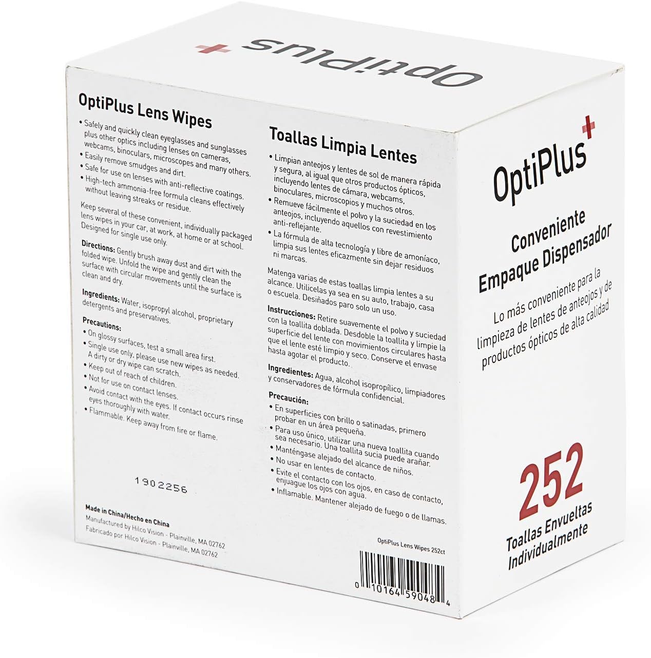 OptiPlus Eyeglass Lens Wipes l Pre-Moistened l Cleaning Wipes for Glasses, Smart Phones, Optical Lens, Goggles, and Watch Screen l Quick-Dry & Scratch-Free | 252 Count (504 Count (Pack of 1))