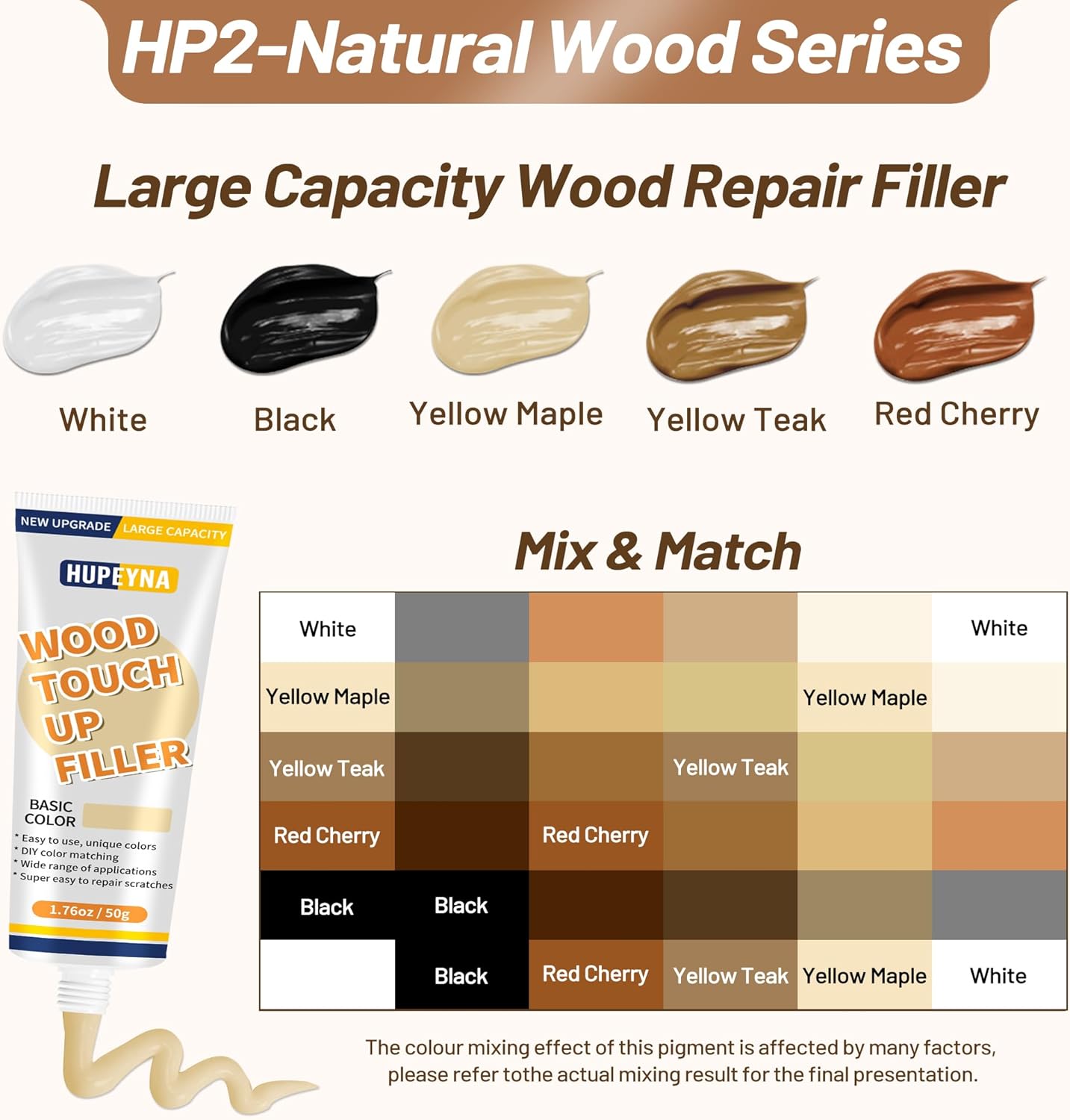 Wood Repair Kit, Wood Furniture Repair Kit, Wood Filler, Wood Putty and Beeswax- Repair Stains, Scratch, Cracks, Hole, Discoloration for Wooden Door, Table, Cabinet, Bed, Floor (Natural Wood Series)