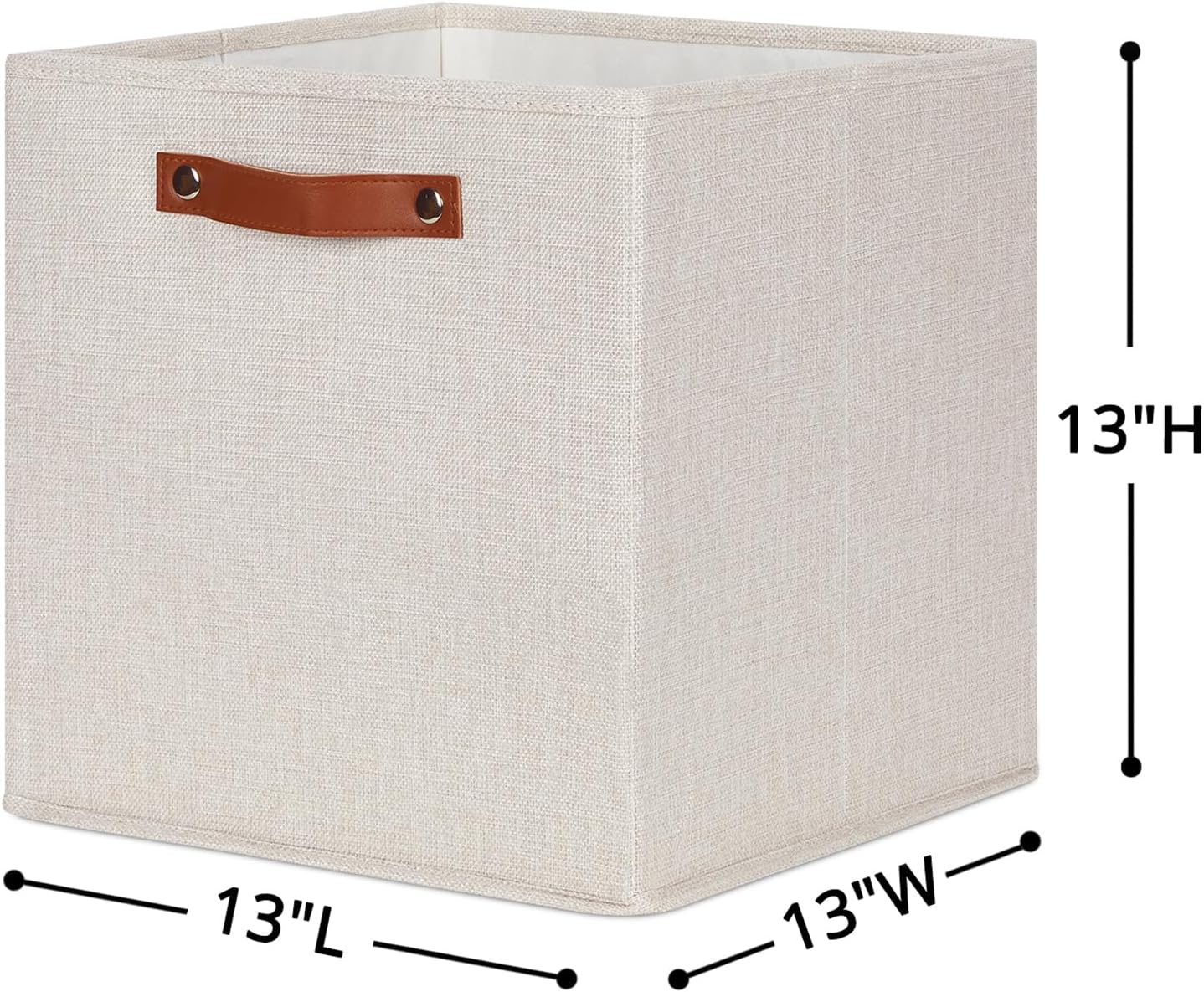 HNZIGE Large Storage Baskets Set of 4 Collapsible Storage Baskets,13x13 Storage Cube Bins with Handles,Foldable Storage Cube Bins for Shelves(cream)