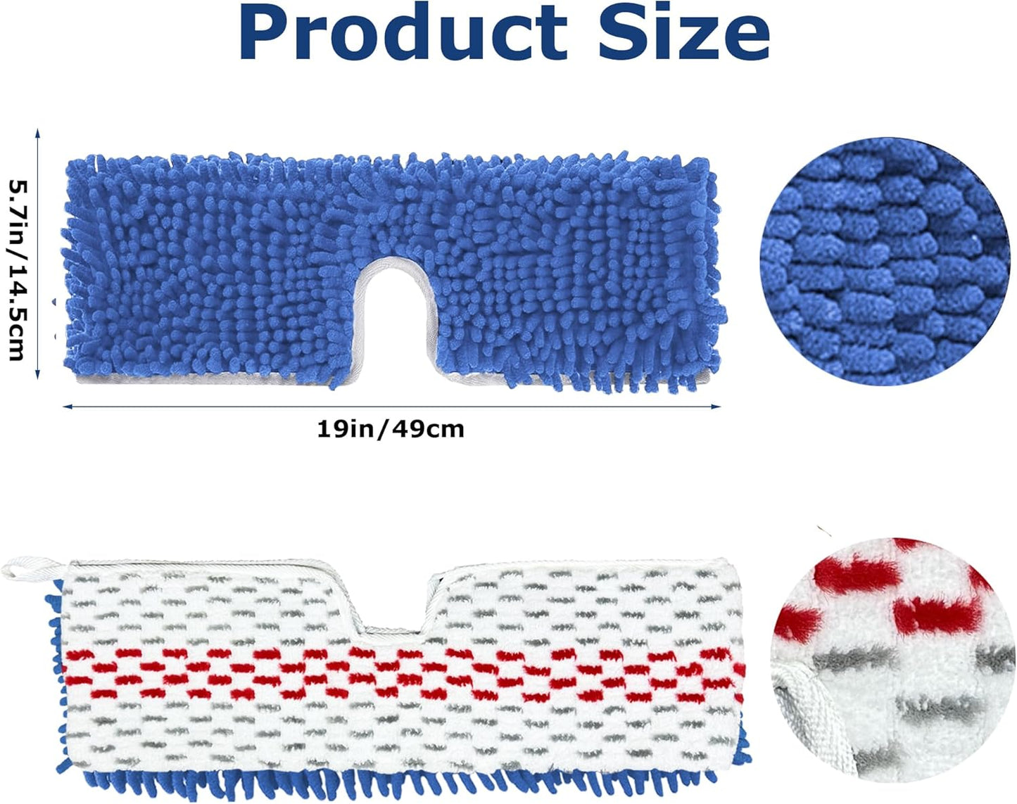 3 Pack Microfiber Mop Head Refills for O-Cedar Dual-Action Flip Mop, Reusable Chenille & Microfiber Pads for Dry and Wet Use, Compatible with Hardwood and Multi-Surface Floors