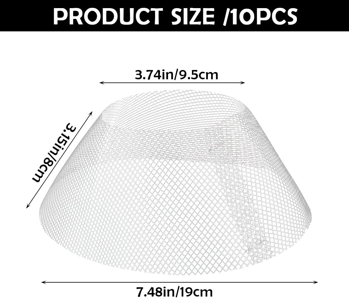 10 Pcs Round Range Hood Filters Filter Replacement Grease Net for Kitchen Range Hood (19 cm in diameter), ZY-Filter Net-10pcs