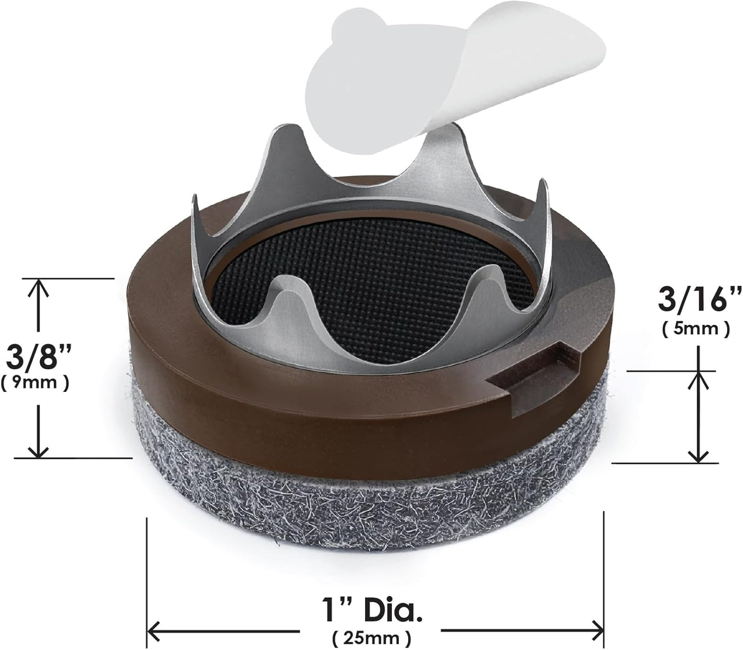 GorillaFelt Chair Leg Floor Protectors/Felt Chair Glides (Set of 16) Tap-On Felt Furniture Pads Guaranteed to Stay On, 1 Inch Round Chair Sliders