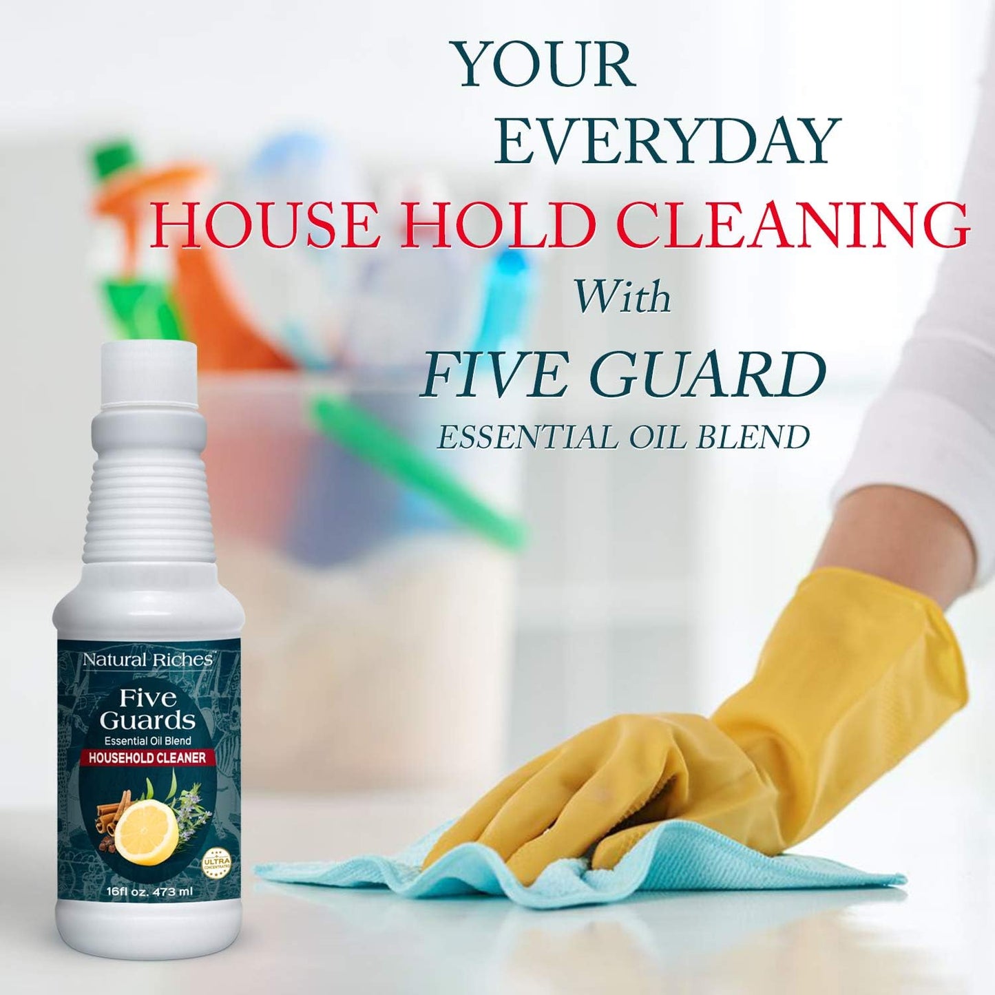 Natural Riches Household Cleaner Concentrate Five Guards from The Tales of French stories of Thieves Essential oil blend household cleaner - 16 fl oz