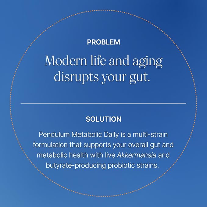 Pendulum Metabolic Daily - Multi-Strain Probiotic with Akkermansia muciniphila to Support Metabolism and Sustain Energy Levels - for Women and Men - 90 Capsules (1 Pack)